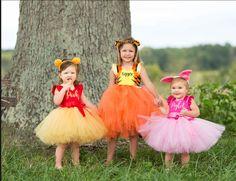 How cute Are these Winnie the Pooh dresses!! Oh so cute!!! Perfect for Halloween,dress up, birthdays,and special events! This dress is made knee length,you dont have to leave a measurement,but if you choose to please leave a measurement from armpit to desired length. Choose which style from the Menu,Winnie,Tigger or Piglet! Ears are NOT included but can be added on from the drop down menu.(Ears may vary in style depending on stock) Exclusive Design to Pink Toes & Hair Bows Winnie The Pooh Halloween Costume Family, Winnie The Pooh And Piglet Costume, Bear Fancy Dress, Fancy Dress Diy, Piglet Ears, Winnie The Pooh Dress, Piglet Costume, Tigger Costume, Winnie The Pooh Costume