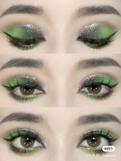 Green Eyeliner, Cute Eye Makeup, Ethereal Makeup, Green Makeup, Pinterest Makeup, Green Eye, Dope Makeup, Green Eyeshadow, Edgy Makeup