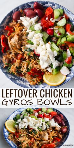 the leftover chicken gyros bowl is ready to be eaten in less than 30 minutes