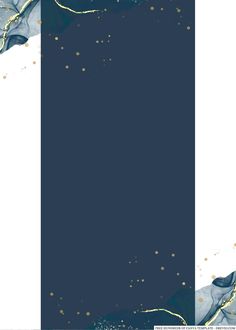 an abstract blue and white background with gold confetti on the bottom left corner