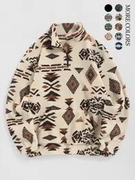 Men's Ethnic Pattern Drop Shoulder Zipper Sweatshirt, Fall Clothes, Regular Fit Casual Comfy Streetwear Long Sleeve Stand Collar Pullover, Fall Outfits 2024, Men's Back To School Clothes, Men's Clothing Outfits, Fall Outfits, Fallfreshness, Y2k Comfy Streetwear, Mens Quarter Zip, Waffle Shirt, Sherpa Pullover, Collared Sweatshirt, Sweatshirt Zipper, Hoodie Top, Printed Sweatshirts, Hoodie Jacket