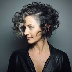 Edgy Curly Undercut Bob Short Curly Hairstyles For Women, Hairstyle Ideas Easy, Natural Curly Hair Cuts, Grey Curly Hair, Bob Haircut Curly, Curly Hair Photos, Hairstyles For Women Over 50, Short Curly Haircuts, Medium Curly Hair Styles