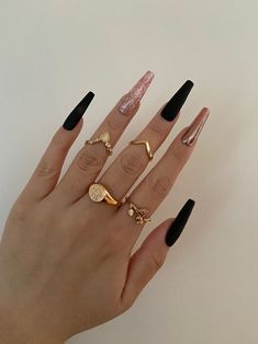 Fall Acrylic Nails, Bling Acrylic Nails, Acrylic Nails Coffin, Classy Nails, Chic Nails, Dope Nails, Chrome Nails, Best Acrylic Nails