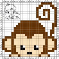 a cross stitch pattern with an image of a monkey on it's face and the number