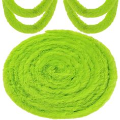 the neon green yarn is laid out on top of each other