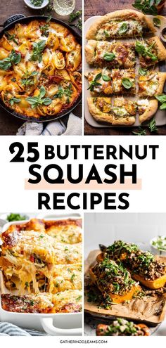 25 butternut squash recipes with text overlay