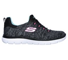 Get right to the sporty style and comfort wearing the Skechers Summits - Quick Getaway shoe. This slip-on sneaker features a soft heathered jersey knit upper with a bungee-laced front and cushioned Memory Foam comfort insole. | Skechers Women's Summits - Quick Getaway Sneaker Sporty Slip-on Sneakers For Light Exercise, Athleisure Sneakers With Elastic Laces For Light Exercise, Sporty Moisture-wicking Comfortable Sneakers, Sporty Textile Slip-on Sneakers, Sporty Slip-on Sneakers With Ortholite Insole For Sports, Sporty Gray Slip-on Sneakers For Light Exercise, Textile Slip-on Sneakers For Athleisure, Textile Slip-on Sneakers In Athleisure Style, Textile Athleisure Slip-on Sneakers