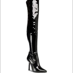 Brand New. Over The Knee Thigh High Boots Fitted Thigh High Patent Leather Boots, Modern Black Knee-high Boots For Night Out, Patent Leather Knee-high Boots For Night Out, Knee-high Patent Leather Boots For Night Out, Knee-high Patent Leather Heeled Boots For Night Out, Fitted Patent Leather Heeled Boots For Night Out, Fitted Patent Leather Knee-high Boots For Night Out, Party Fitted Patent Leather Knee-high Boots, Party Patent Leather Fitted Knee-high Boots