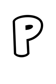 the letter p is shown in black and white