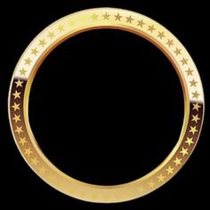 a gold ring with stars on the side and black back ground, in front of a black background