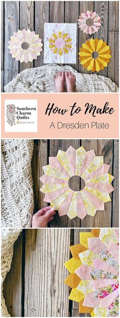 how to make a dresden plate with paper flowers and crochet doily