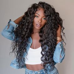 www.kissthekrown.com Side Part Loose Curls Wig, Side Part Waves, Long Loose Wave Wig Black Women, Wig Beach Waves, Beach Wave Lace Front Wig, Jet Black Crimped Hair, Beauty Head Shots, Cigars And Women, Brown Hair Shades