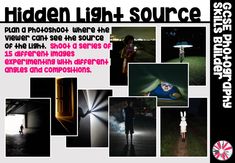 an advertisement for the hidden light source, which includes images of people in different locations