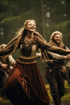 Norse Dance Music Old Norse Fashion, Celtic Character Art, Norse Outfits, Norse Pagan Aesthetic, Medieval Dancing, Folk Music Aesthetic, Celtic Clothes, Norse Aesthetic, Nordic Dress