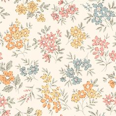 a floral wallpaper with many different colored flowers