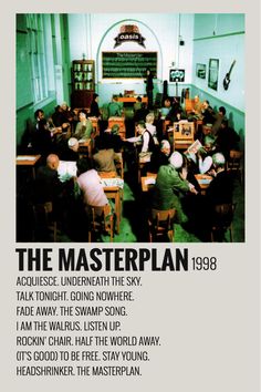 an advertisement for the masterplan, featuring people sitting at tables and writing on paper