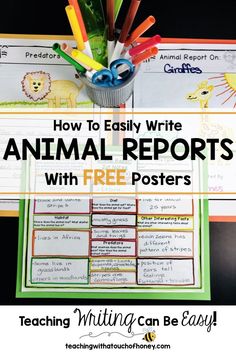 an animal report with the title how to easily write animal reports with free posters