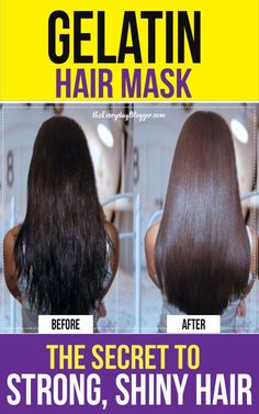 Gelatin Hair Mask, Shiny Hair Mask, Best Diy Hair Mask, Homemade Hair Mask, Conditioning Hair Mask, Best Hair Mask, Hair Mask For Damaged Hair