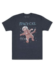 Cheap Space-themed Screen Print Tops, Tee Shirt Outfit, Cat Tee Shirts, Book Tshirts, Space Program, New Rock, Cat Tee, Space Cat, Fitted Tee