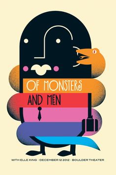 a poster with an image of a monster and the words of monsters and men on it