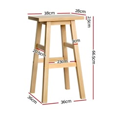 a wooden stool is shown with measurements for the seat and footrests on it