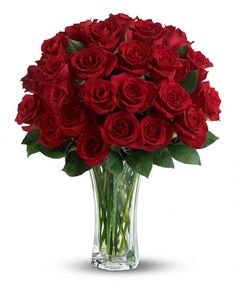 a vase filled with red roses on top of a table