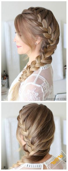 DIY Stunning French Braid Hairstyles -Side French Braid Hairstyle Tutorial Long Hair Diy, Hair Braid Diy, Side French Braids, Curly Hair Updo, French Hair, Braided Hairstyles Tutorials, Braid Hairstyles