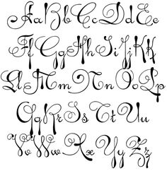 the upper and lower letters are handwritten in cursive writing, with black ink