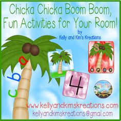 a palm tree with the words chicka chicka boom, fun activities for your room