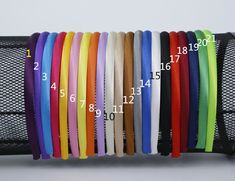 Size: 10mm Price: USD35 for 100 headbands 21 Colors to choose, as the picture Pick your colors from below colors and leave us message like this when place the order, like as: #2-3pcs, #6-2pcs, #8-1pcs etc. These hard headbands are perfect for styling hair. It is Beautiful by itself, add flowers, ribbons or any other decoration to it. You Pick colors and how many! Please leave comment for colors. If no colors are chosen I will choose a beautiful set of colors. Thank you! Headband Diy, Unicorn Flowers, Unicorn Costume, Hard Headbands, Ribbon Headbands, Unicorn Headband, Plastic Headband, Soft Headbands, Styling Hair