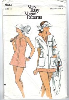 Sewing pattern for Tennis outfit, Dress, Briefs, and Jacket.  Size 10   Bust 32.5 The sewing Pattern is uncut and complete. Factory Folded. The envelope has wrinkles in front.  All patterns are mailed in quality archival storage sleeves. Tennis Dress Pattern Free, 1950s Sportswear, Tennis Skirt Pattern, Tennis Dress Pattern, Outfit Patterns, Tennis Jacket, Goals 2023, Fashion Fairytale, Tennis Aesthetic