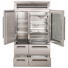 an open refrigerator with its doors wide open