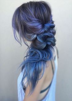 Blue Balayage, Blue Grey Hair, Hair Color Pastel, Grey Hair Color, Mermaid Hair, Rainbow Hair, Unique Hairstyles