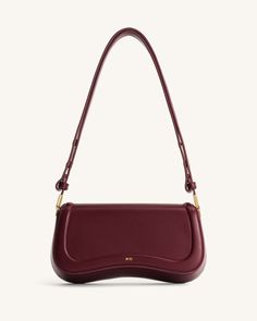 Joy Shoulder Bag - Deep Claret Karl Lagerfeld Bag, Burgundy Purse, Burgundy Bag, Jw Pei, Red Purses, Small Purse, Bag Handle, Chain Bags, Phone Bag