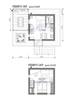 the floor plan for a two bedroom apartment with an attached kitchen and living room area