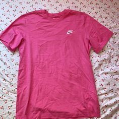 Nike Tee In Vibrant Pink Never Worn In Perfect Condition. Size Small Nike Sporty Pink T-shirt, Nike Pink Top With Logo Print, Nike Spring Short Sleeve Tops, Nike Short Sleeve Tops For Spring, Nike Basic Tops For Spring, Sporty Pink Nike T-shirt, Nike Pink T-shirt With Graphic Print, Nike Basic Summer Tops, Nike Pink T-shirt For Summer