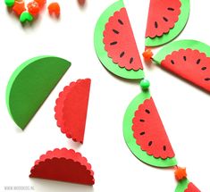 watermelon slices cut out and placed on top of each other