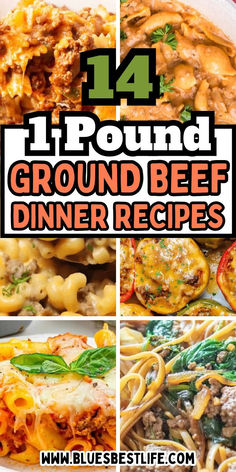 A collection of recipes made with 1 pound of ground beef. Ground Beef Casseroles, Pasta With Ground Beef, Ground Beef Dinner Recipes, Beef Dinner Recipes, Beef Casseroles, Ground Beef Dinner, Beef Dinners, Popular Dinner Recipes, Ground Beef Recipes Healthy