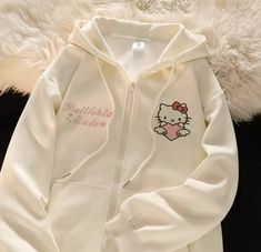 Sanrio Clothes, Hello Kitty Hoodie, Beige Top, Anime Hoodie, Really Cute Outfits