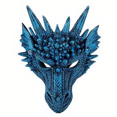 Masque Dragon Bleu Halloween Dragon, Men Costumes, Animal Halloween Costumes, Dragon Mask, 3d Dragon, Scary Animals, Dragon Costume, Mask Costume