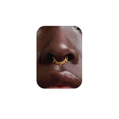 an image of a person with a nose ring on it's nose and the word,