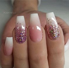 @Angelica.miguel ✨ Posh Nails, Nail Art Designs Summer, Ballerina Nails, Nail Art Hacks, Gorgeous Nails, Ombre Nails, Acrylic Nail Designs