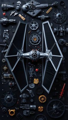 a star wars poster is shown with all the components