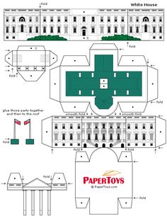 the white house paper model with instructions to make it