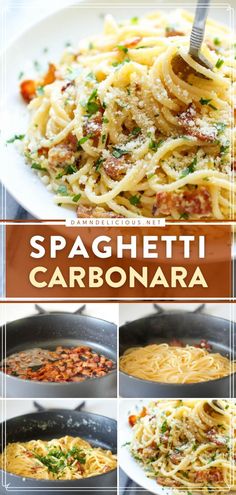 SPAGHETTI CARBONARA, comfort food, family dinner ideas, easy meals Easy Pasta Dinner Recipes, Easy Pasta Dinner, Easy Pasta Dishes, Pasta Dinners, Spaghetti Carbonara, Pasta Dinner Recipes, Health Dinner Recipes, Goulash, Easy Pasta Recipes