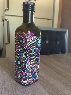 a bottle that is sitting on a table