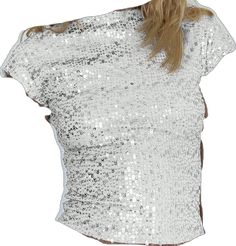 Fall Crew Neck Crop Top For Party, Fall Party Crop Top With Crew Neck, Fitted Sequin T-shirt For Summer, White Fitted Crop Top For Party, Party Top With Stretch And Crew Neck, White Stretch Top For Club, Fall Club Crew Neck Top, Stretch Crew Neck Top For Party, White Crop Top For Club