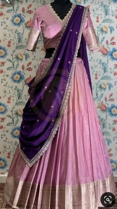 Pink Blouses, Pink Blouse Designs, Purple Lehenga, Simple Frocks