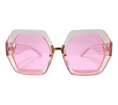 Chic and shapely, the Hexy polarized sunglasses combine fashion and function to create a perfect fit for brunch with your besties or basking by the pool. The hexagon-shaped frames and goldtone bridge detailing add to the luxurious look. From Youzey. Fun Sunglasses, Pink Sunglasses, Cool Sunglasses, Polarized Sunglasses, The Pool, Sunglasses Accessories, To Create, Gold Tones, Bridge