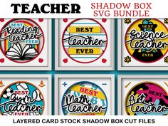 the teacher svg bundle includes six different logos